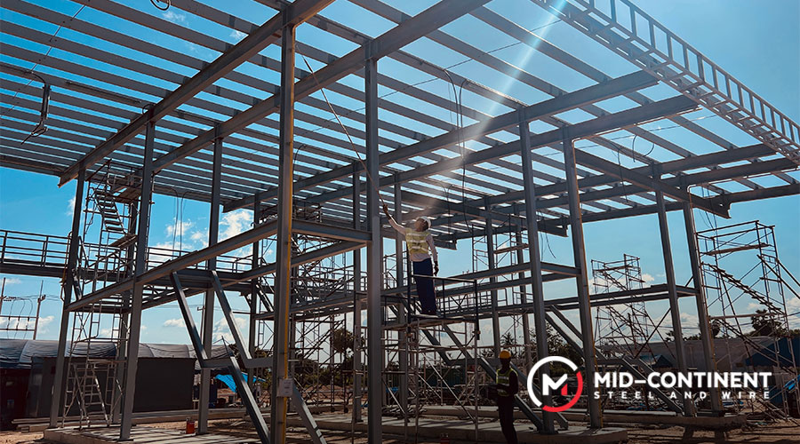 steel beams are the support of construction projects