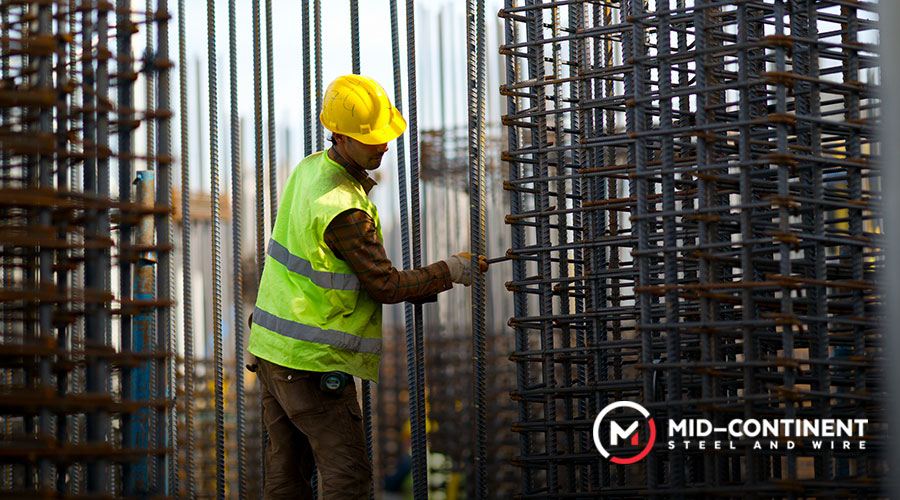 modern construction with steel rebar